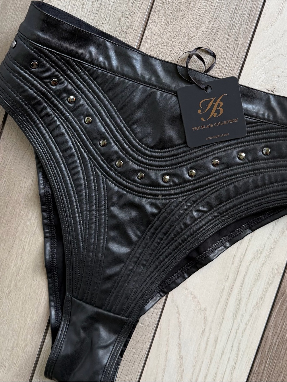 Honey Birdette Connie black high-waisted brief - Picture 2 of 7